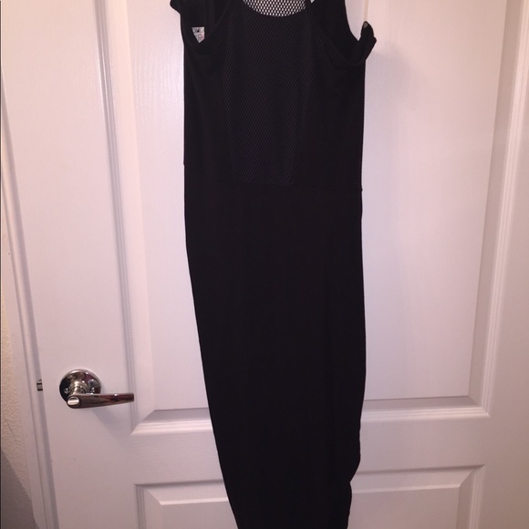 NWT BLACK DRESS WITH DRAPED HI/LOW SIDE - Picture 7 of 8